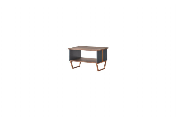 Study room set, 2-piece, 2-seater with coffee table, gray brown two-tone