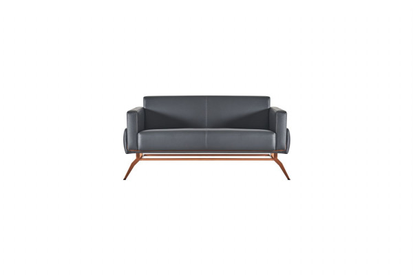 Office room set 5-piece 3-seater, 2-seater, 2x armchair, coffee table, gray brown