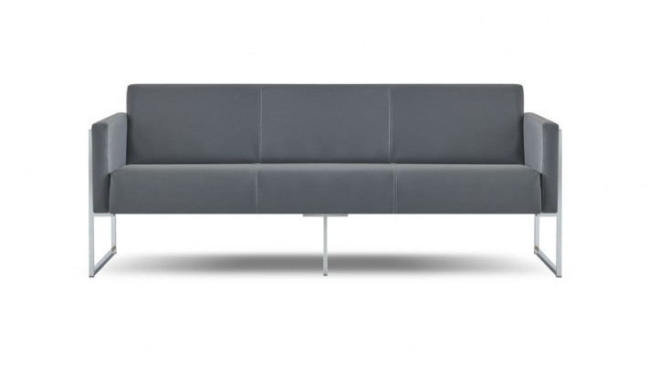 Office Set 2-piece 3-Seater with Armchair Gray Solid Modern Design