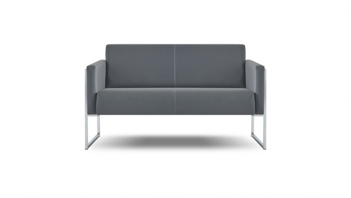 Office Set 4-piece 2x 2-Seater with 2x Armchair Gray Solid Modern