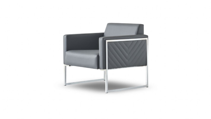 Office Set 4-piece 2x 2-Seater with 2x Armchair Gray Solid Modern