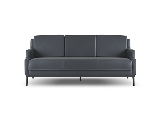 Office set 3-piece 3-seater armchair coffee table modern dark gray