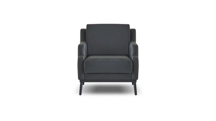 Office set 3-piece 3-seater armchair coffee table modern dark gray