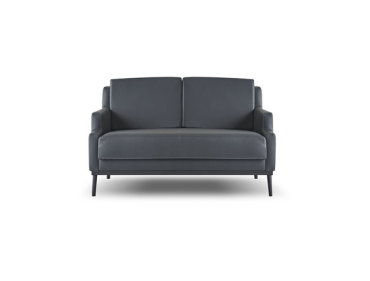 Office room set, 4-piece, 2x two-seater, 2x armchair, dark grey, solid color, modern.