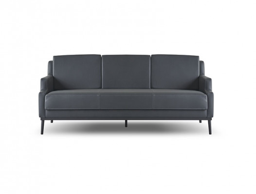 Home office set 4 pcs: 3-seater, 2-seater, 2x armchairs, dark gray, plain