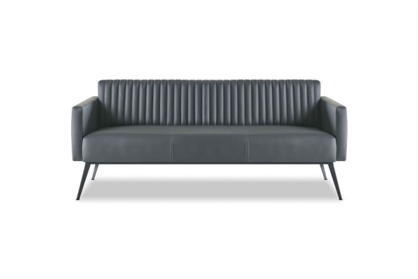 Office Room Set 5-piece Black 3-Seater 2-Seater 2x Armchair Coffee Table