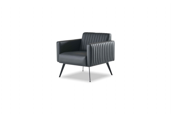 Office room set 5-piece: 2x 2-seater, 2x armchair, coffee table, black-brown