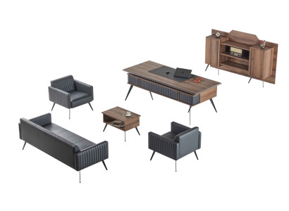Multicolored designer office furniture 3-seater table sideboard armchair