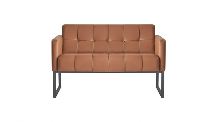 Study Room Brown Set 2-Piece 2-Seater with Armchair Solid Color Modern Style