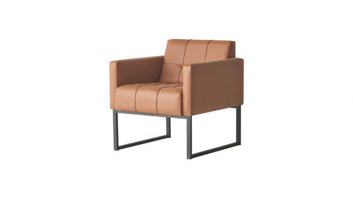 Study Room Brown Set 2-Piece 2-Seater with Armchair Solid Color Modern Style