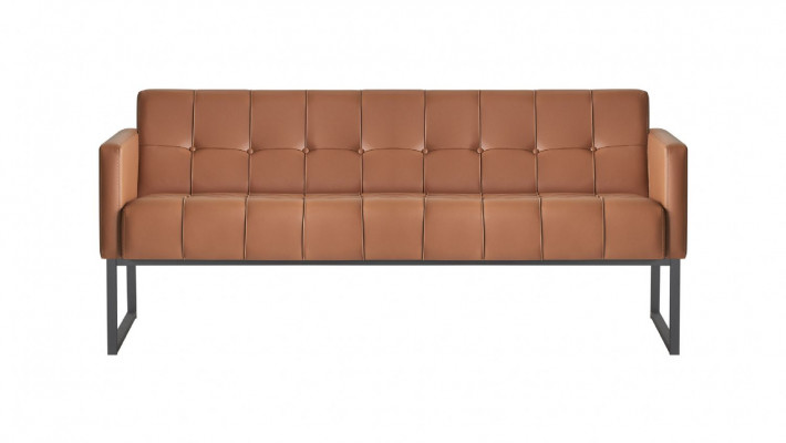 Office room set 5-piece 3-seater 2-seater 2x armchairs coffee table brown style