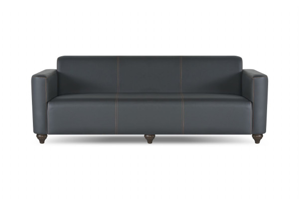 Study set 2-piece 3-seater armchair black solid color modern design