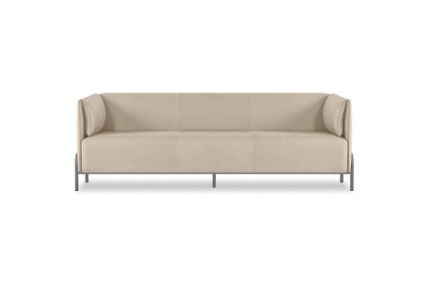 Office Room Set 5 pieces Beige 3-Seater 2-Seater 2x Armchair Gray Coffee Table