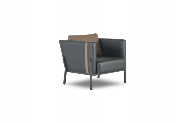 Home office seating luxurious faux leather 2-seater 2x leather armchairs