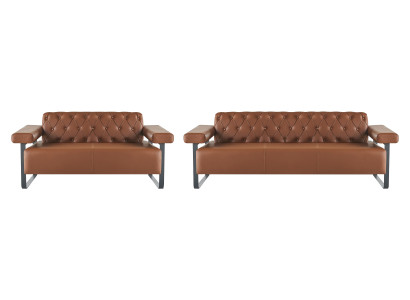 Chesterfield Couch Style 3-Seater 2-Seater Sofas Leather Sofas Modern Stainless Steel