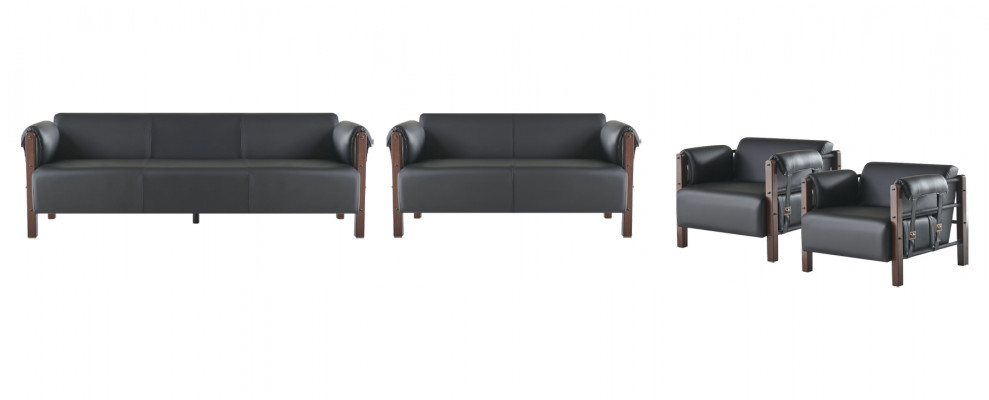 Seating furniture 3-seater 2-seater couch sofas leather sofa set armchair black