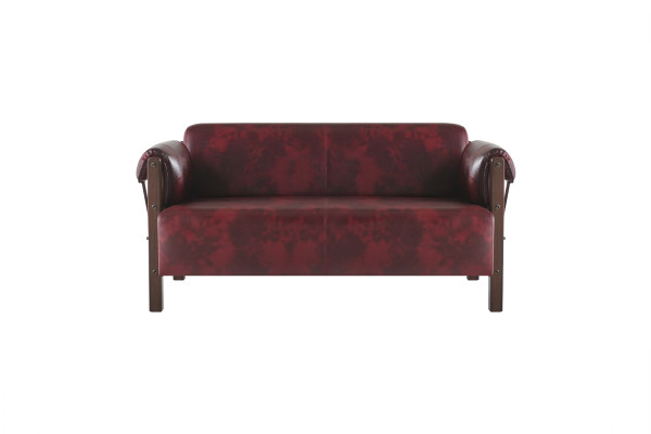Sofas 2-seater armchair Bordeaux modern wood soft leather armrest set