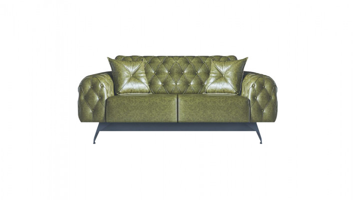Chesterfield Sofa Set 3-Seater 2-Seater Leather Wood Armchair Green Classic