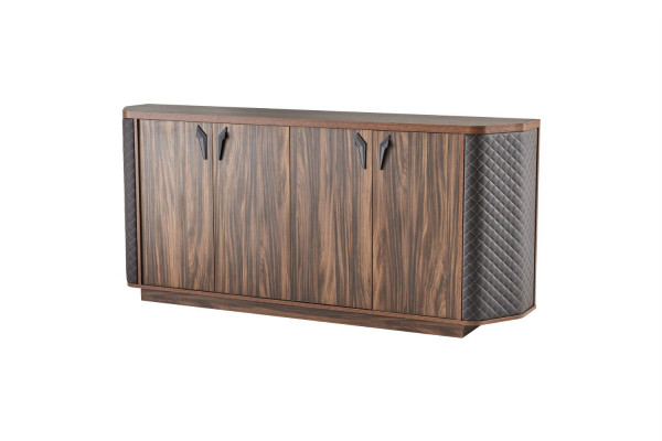 Home office set: office table, office chair, sideboard, black, brown, executive chair