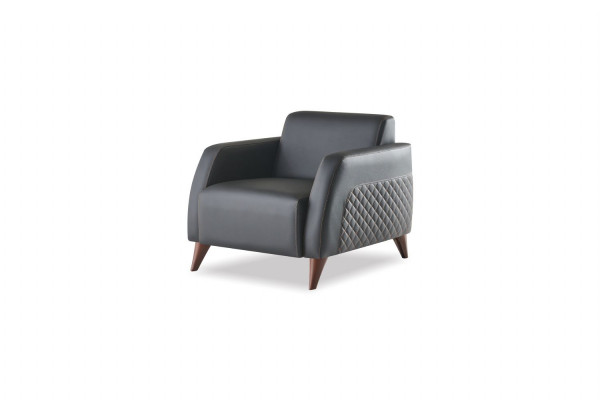 Complete set seating furniture 3-seater 2-seater armchair black genuine leather wood