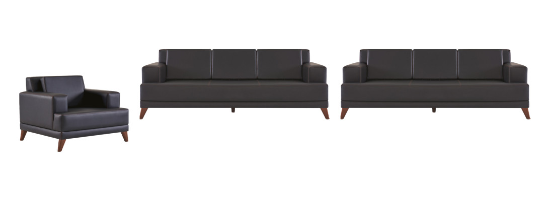 Sofa sets 3-seater sofas armchairs black leather sofas modern leather wood