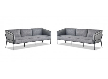 Leather sofas Textile 3-Seater Gray Stainless Steel Modern Leather Couch Sofa Set