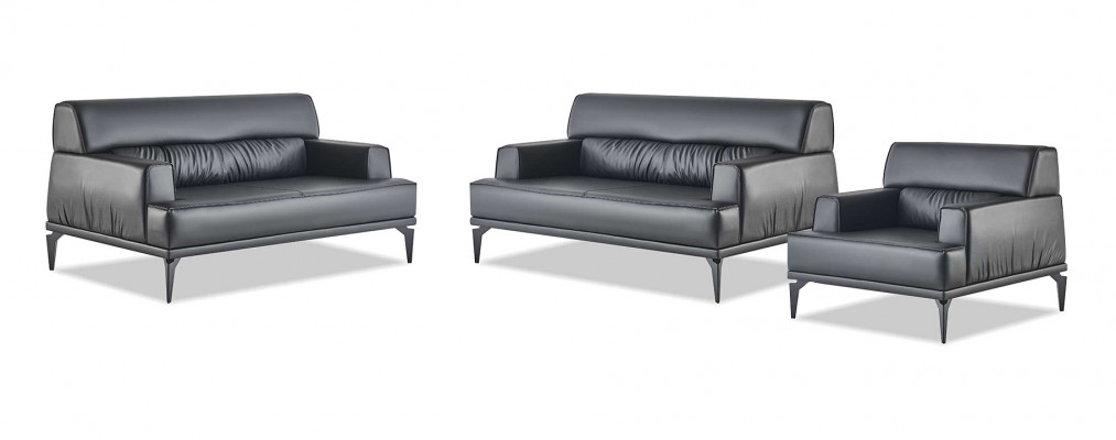 Seating Furniture Modern Sofa Set 2-Seater Armchair Black Sofa Sets Leather