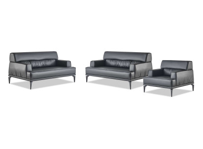 Seating Furniture Modern Sofa Set 2-Seater Armchair Black Sofa Sets Leather
