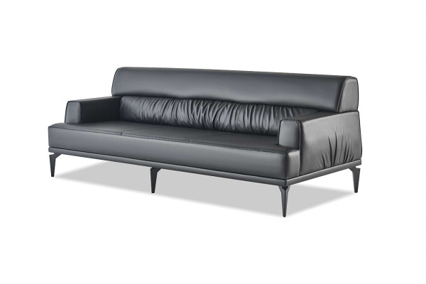 Sofa set leather 3-seater armchair black leather sofas modern