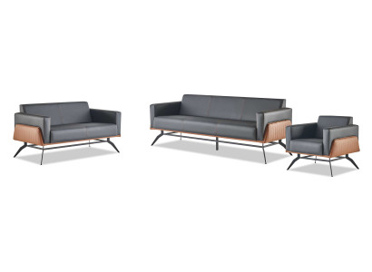 Sofa sets black brown leather sofas 3-seater 2-seater armchair modern