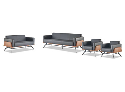 Leather sofas black brown sofa set 3-seater 2-seater armchair couch complete