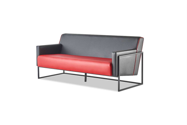 Sofa Set 3-Seater 2-Seater Armchair Black Red Modern Leather Leather Sofas