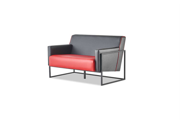 Sofa Set 3-Seater 2-Seater Armchair Black Red Modern Leather Leather Sofas