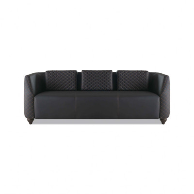 Leather sofas 3-seater armchair black complete couch modern upholstery cushions