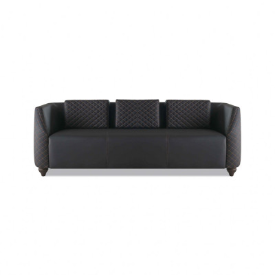 Seating furniture leather 3-seater armchair coffee table black brown leather sofas