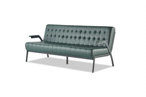 Complete Set Green 3-Seater 2-Seater Armchair Modern Chesterfield Leather