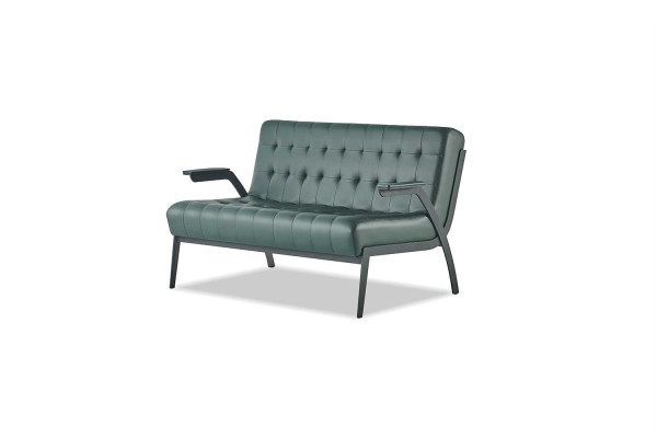 Leather sofas green leather Chesterfield set 3-seater 2-seater armchair stainless steel