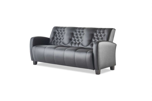 Complete 3-seater 2-seater armchair black Chesterfield leather sofa set sofas