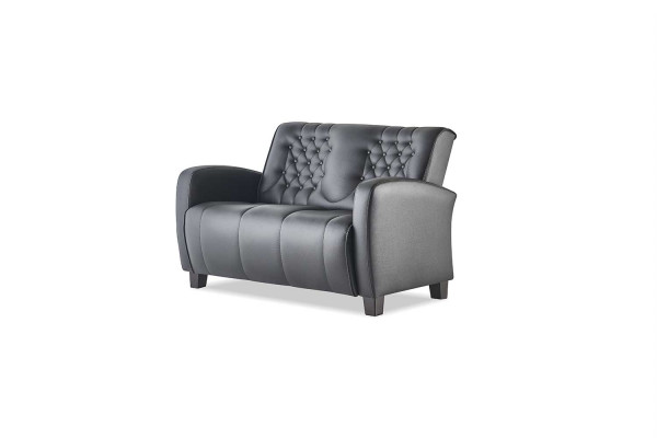 Complete 3-seater 2-seater armchair black Chesterfield leather sofa set sofas