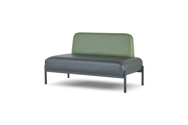 Complete sofas Art Deco 2-seater armchair black green red leather sofas wood