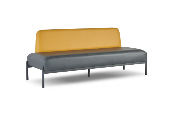 Sofas 3-seater armchair footstool black yellow red Art Deco leather complete