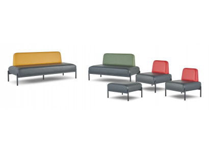 Seating furniture 3-seater 2-seater armchair stool black yellow green red couch