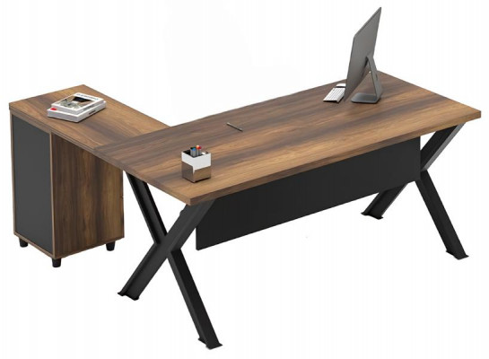 Office furniture, study room, table, sideboard, coffee table, brown, black