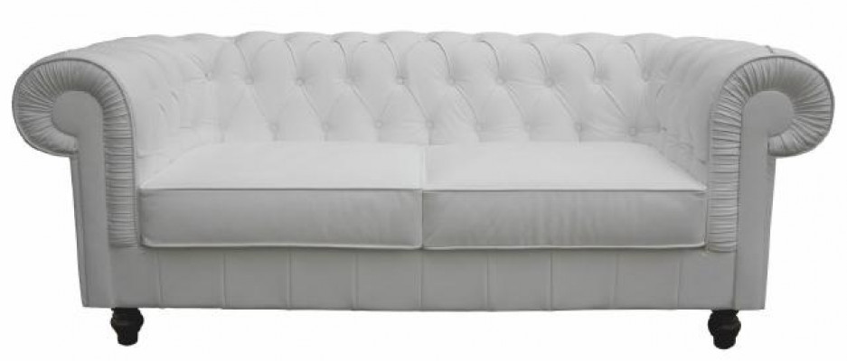 Chesterfield Textile Sofa Leather Fabric Couch 3-Seater Sofa Suite Leather Sofa NEW