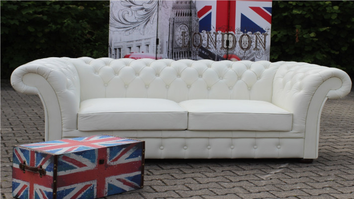 Chesterfield Sofa 3 Seater Upholstered Napalon Leather Couch Suite New
