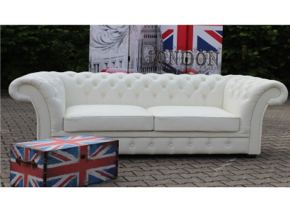 Chesterfield Sofa 3 Seater Upholstered Napalon Leather Couch Suite New