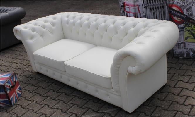 Chesterfield Sofa 3 Seater Upholstered Napalon Leather Couch Suite New