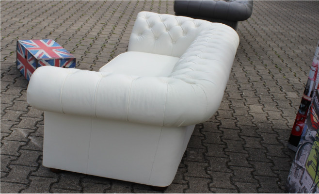 Chesterfield Sofa 3 Seater Upholstered Napalon Leather Couch Suite New