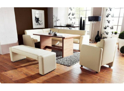 Leather corner bench, corner bench set, custom-made, bench seat, kitchen nook, dining nook, made in EU.