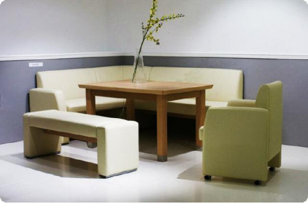 Leather corner bench, corner bench set, custom-made, bench seat, kitchen nook, dining nook, made in EU.